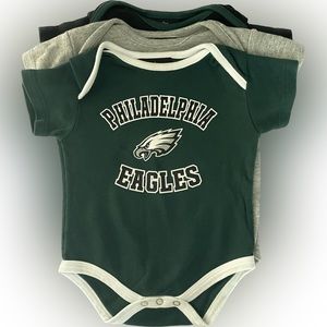 Philadelphia Eagles Tiny Fan Onesies - set of 3 - size 6/9 months